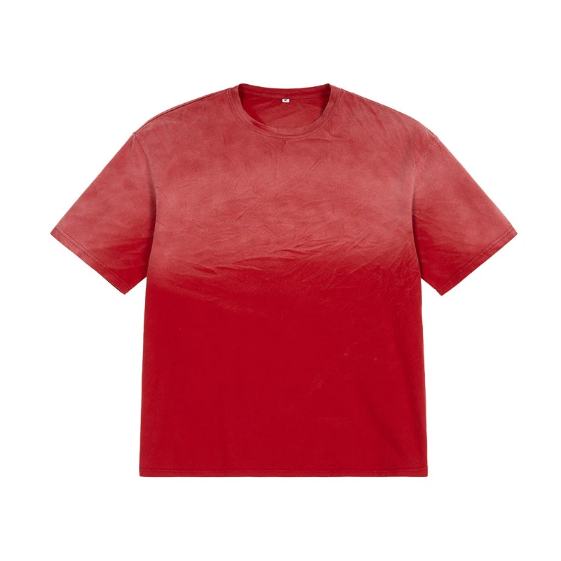 Casual Street Washed Gradient T-shirt Retro Distressed, offering a vintage look with modern style and all-day comfort fo — photo 4