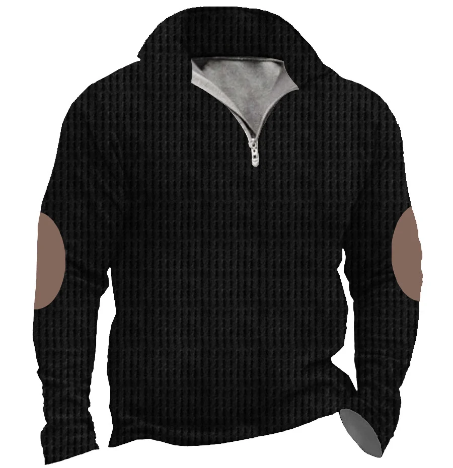 Camisa Polo masculina com zíper, gola alta, impressão 3D e peito aberto, design moderno e confortável, perfeita para diversas ocasiões. — foto 7