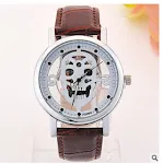 Brown belt silver dial
