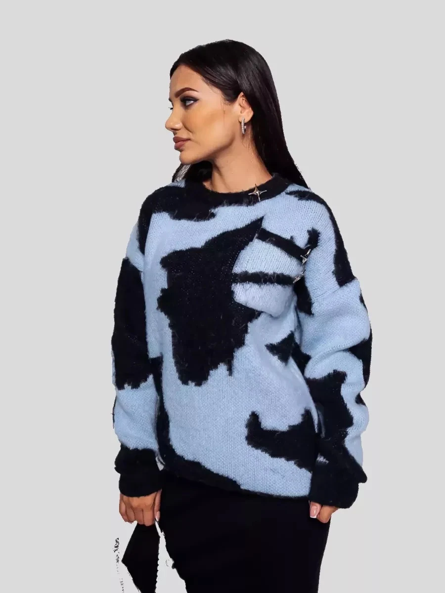 Title 4, Maglione ampio da donna con collo rotondo in co...