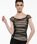 Camiseta feminina de moda primavera com manga curta e tela de fundo falso duas peças, camisa feminina para um visual elegante e confortável. — foto 4