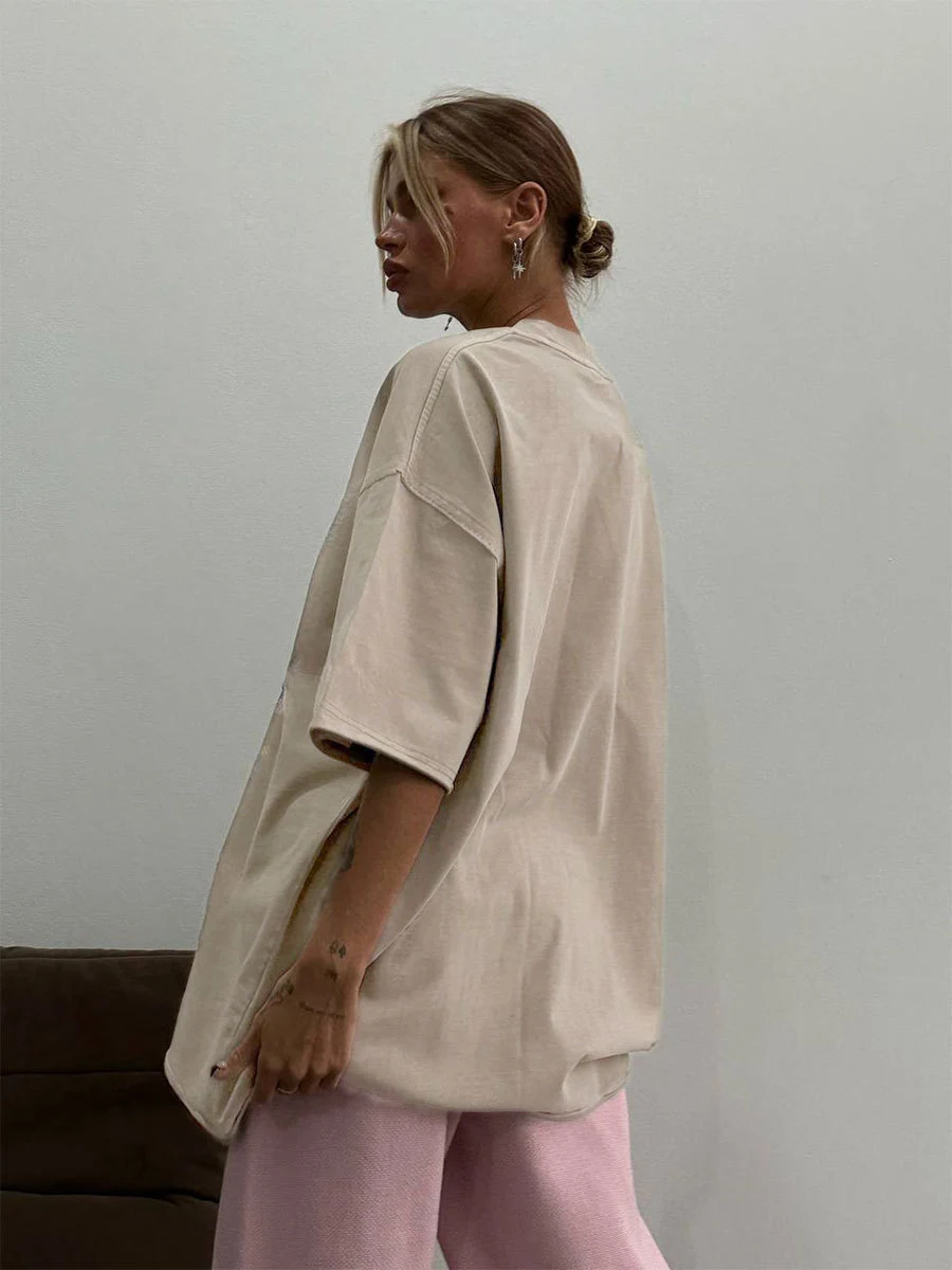 Title 22, Washed Old Short-sleeved T-shirt European And A...