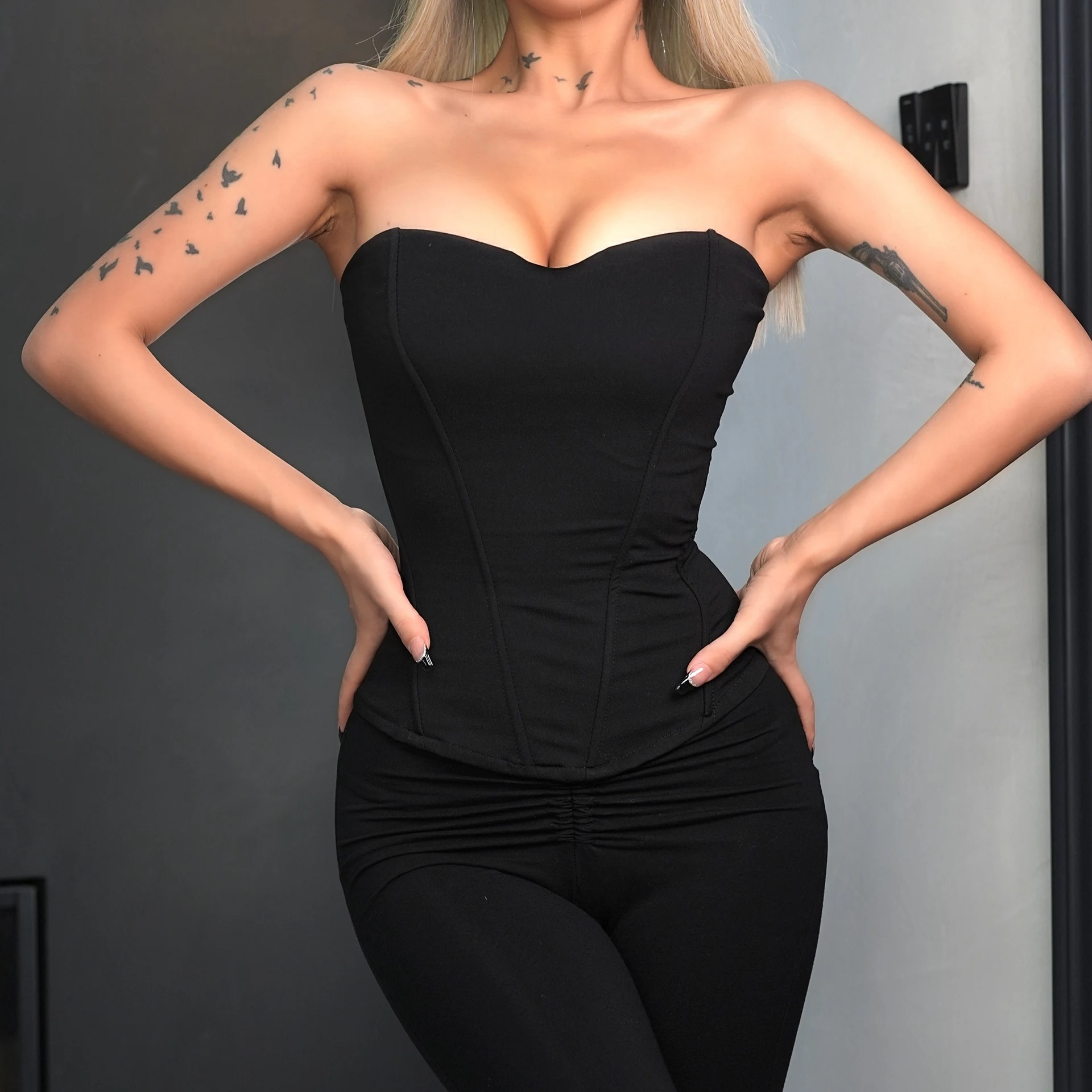 Guaina Modellante Donna con Stecche, Bustino Snellente Vita Alta, Corsetto Slim per Modellare Seno e Fianchi, Effetto Figura — foto 8