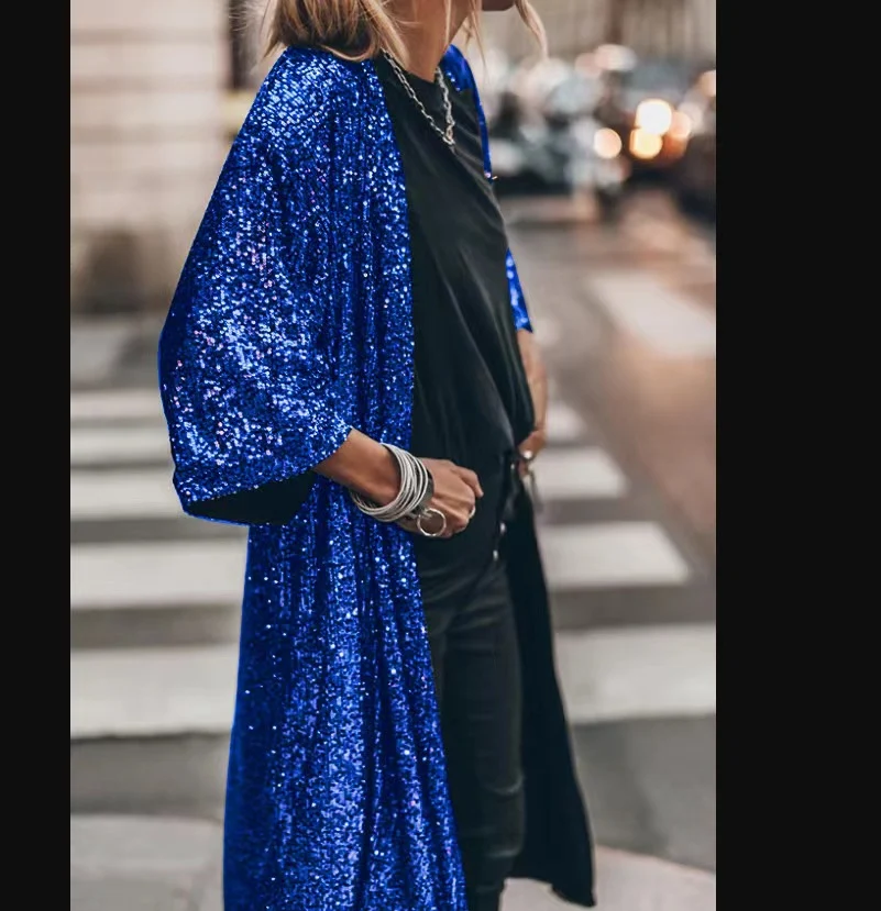 Title 3, Womens Fashion Party Sequined Cardigan Coat Sp...