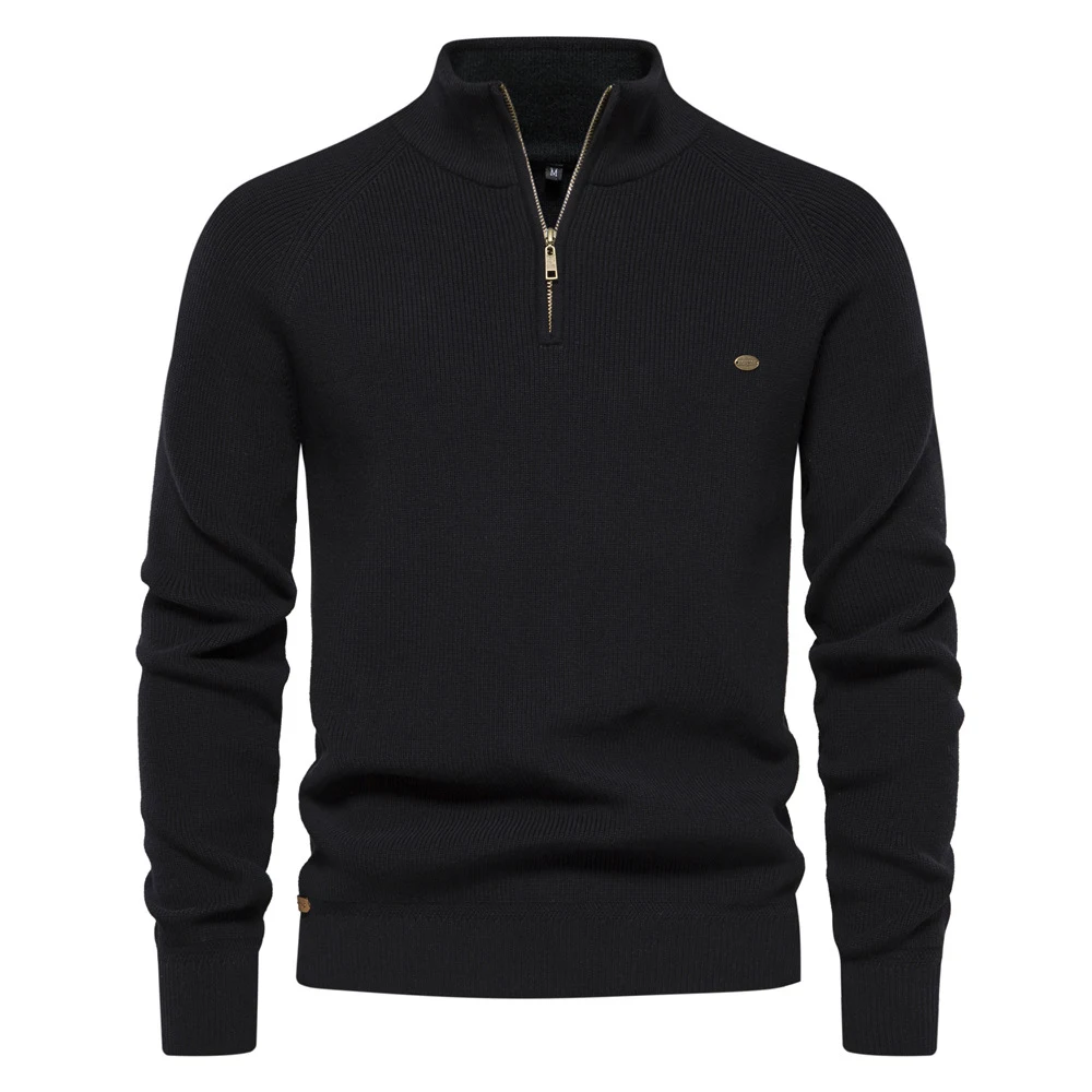 Men's fashionable simple half turtleneck solid color top. A versatile and stylish choice for effortless everyday wear, o — photo 4