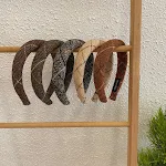 Faixa de cabeça coreana de lã para outono e inverno, alta, estilo caveira, borda larga xadrez, conforto e moda. — foto 12