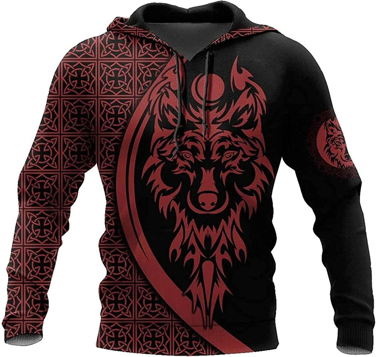 Moletom com capuz 3D Guerreiro Viking Masculino, impressão detalhada, estilo nórdico, confortável e estiloso, perfeito para o inverno. — foto 9