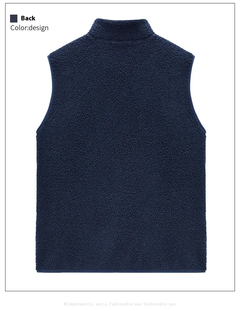 Title 9, Mens Casual Simple Solid Color Teddy Velvet Ve...