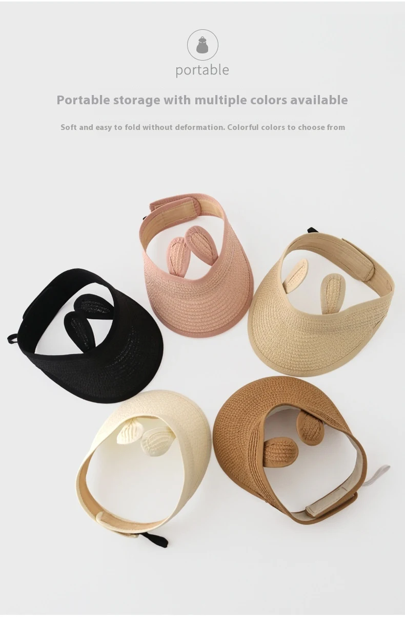 Chapéu de palha com viseira para crianças, proteção solar essencial. Ideal para praia e piscina, mantém as crianças frescas e protegidas do sol. — foto 16