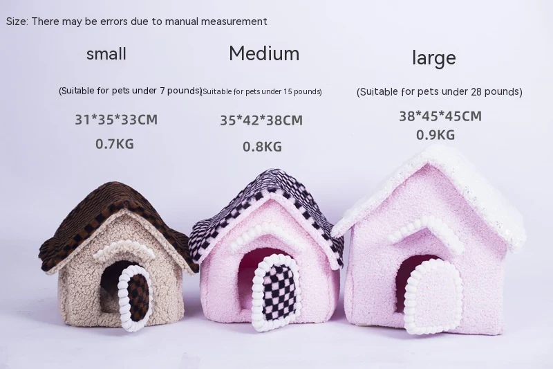 Title 13, Winter Warm Kennel for Small Dog Teddy, Four Se...