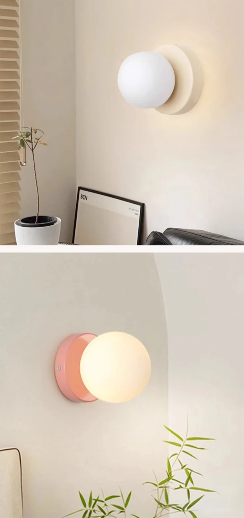 Title 6, Nordic Modern Simple Glass Ball Wall Lamp. Prov...