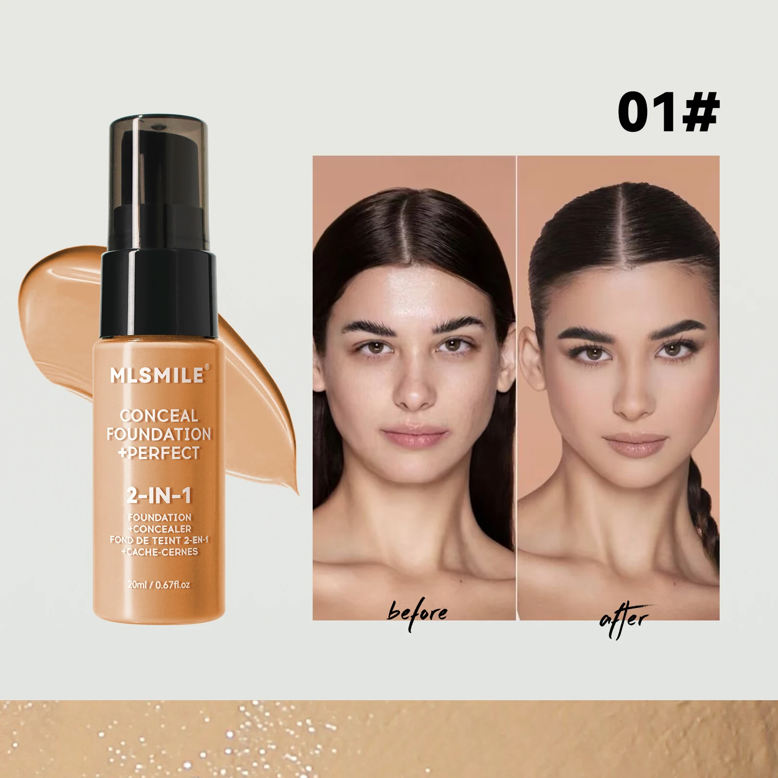 Long Lasting Smear-proof Makeup Waterproof Sweat-proof Easy To Apply Oil Control Concealing Foundation for Flawless Look — photo 3