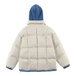 Jaqueta Acolchoada de Algodão Grossa de Inverno Patchwork com Contraste de Cor Estilo Vibe Solta Quente e Confortável para o Inverno — foto 2