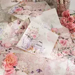 Decoração para diário com tema floral da Série Romântica Mar de Flores, ideal para personalizar e adicionar um toque romântico e floral. — foto 2