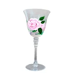 Hand Painted Middle Ancient Glass Flower Goblet Vintage Crystal, perfect for elegant drink service and adding a touch of — photo 2