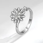 Anel de Moda Unissex com Formato de Girassol Simples Joia para Homens e Mulheres Acessório Elegante para Uso Diário e Presentear Design Moderno — foto 11