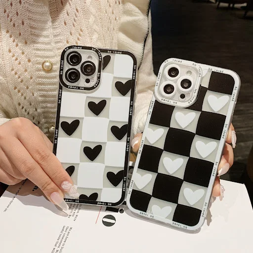 Title 2, Ins Chessboard Love Phone Case, protect your ph...