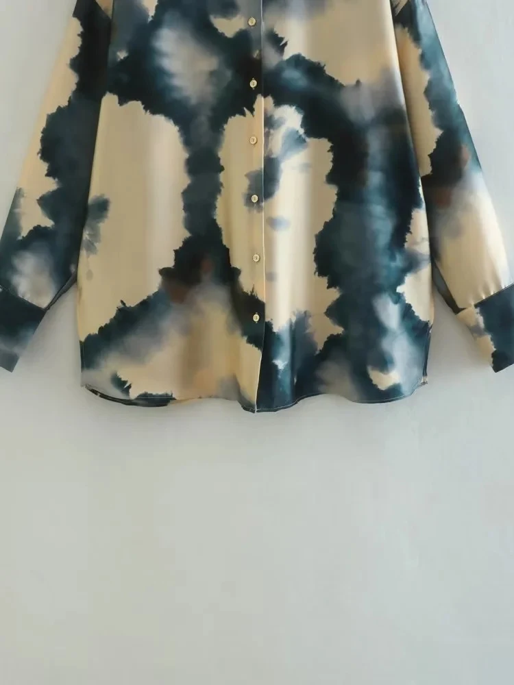 Nuova Camicia Seta Tie-dye Slim Fit da Donna — foto 3