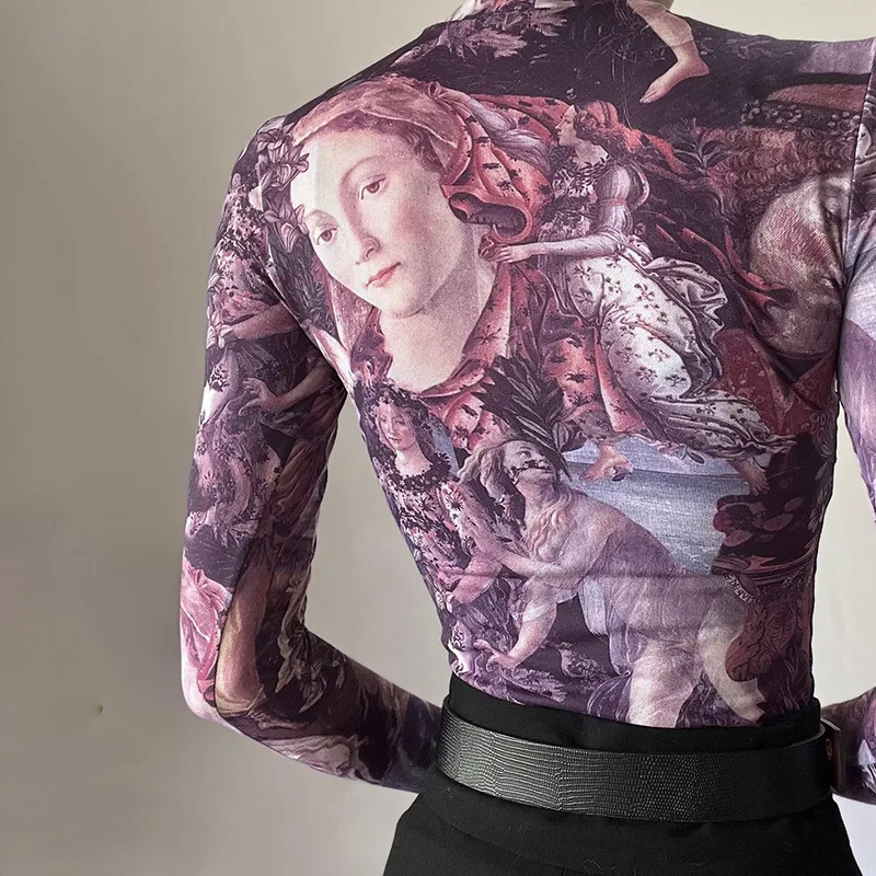 Title 6, Fashion Long Sleeve Printed Top Casual
