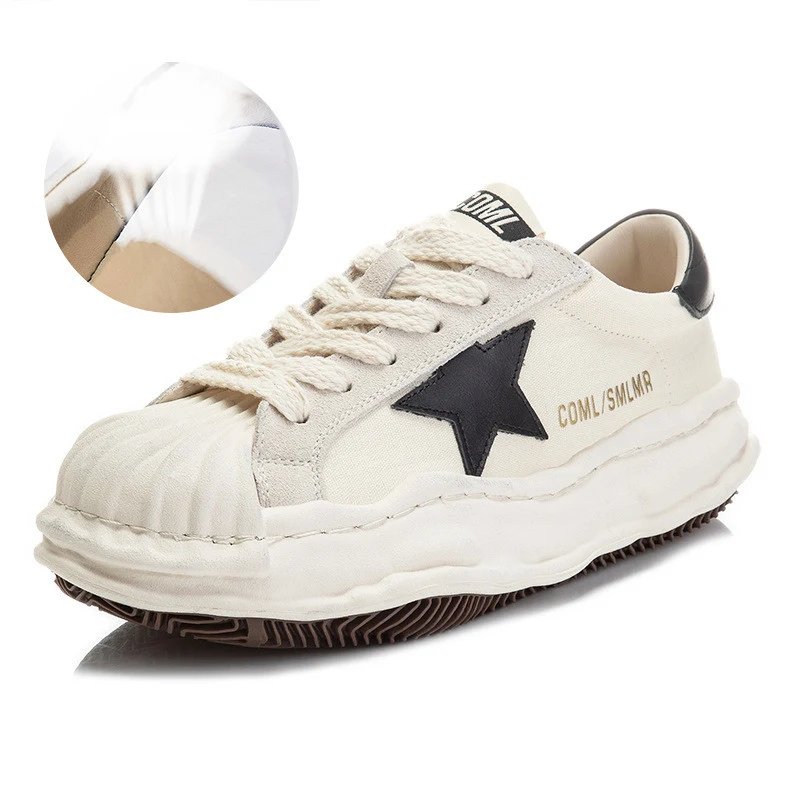 Women's Thick Sole Shoes with Leather Shell Toe and Dissolve Design, providing bold style and all-day comfort for everyd — photo 1