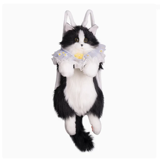 Title 2, Mochila de pelúcia simulação de vaca gato. Leve...