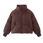 Giubbotto corto imbottito in stile coreano da donna, caldo e leggero. Perfetto per l'inverno, design moderno e confortevole. — foto 2