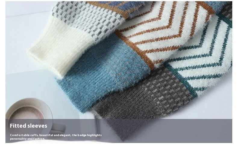 Title 8, Fashion Striped Thermal Head Cover Knitwear, Wa...