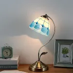 Blue lampshade with 9W tricolo