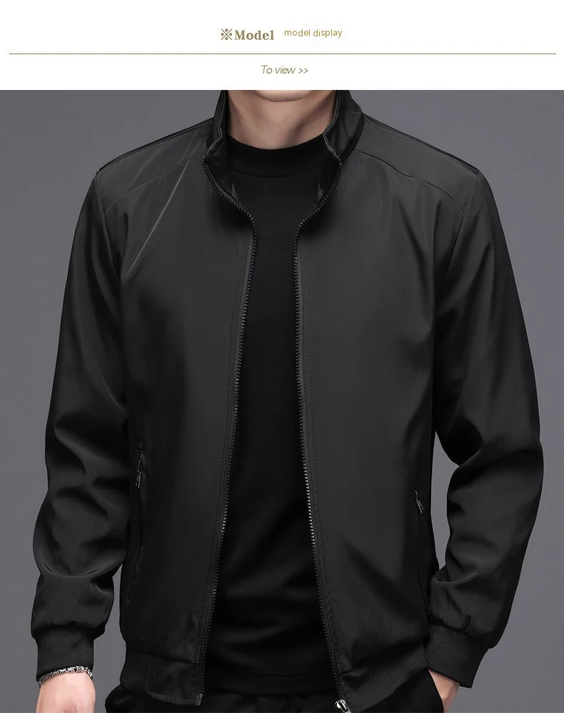 Title 3, Mens Fleece-Lined Solid Color Autumn Stand Col...