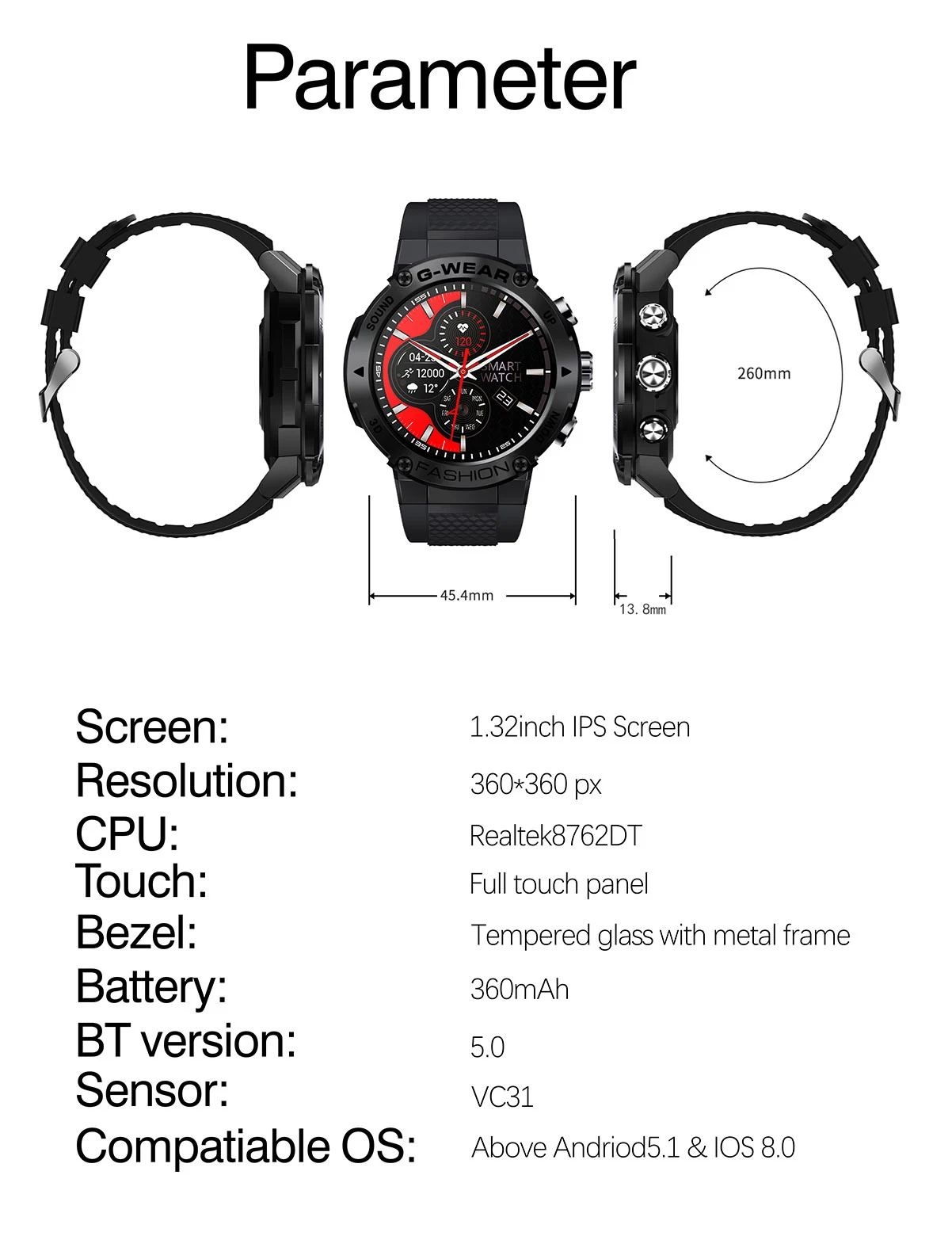 Title 1, Heart Rate Blood Pressure Blood Oxygen Watch. T...