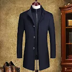 Men's Cross-Border Wool Coat Mid-Length with Detachable Vest Liner and Double Collar, a versatile and warm winter coat o — photo 2
