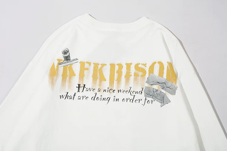 Men's Retro Little Boy Letter Printed Long-sleeved T-shirt, a comfortable and stylish choice, perfect for a casual and f — photo 3