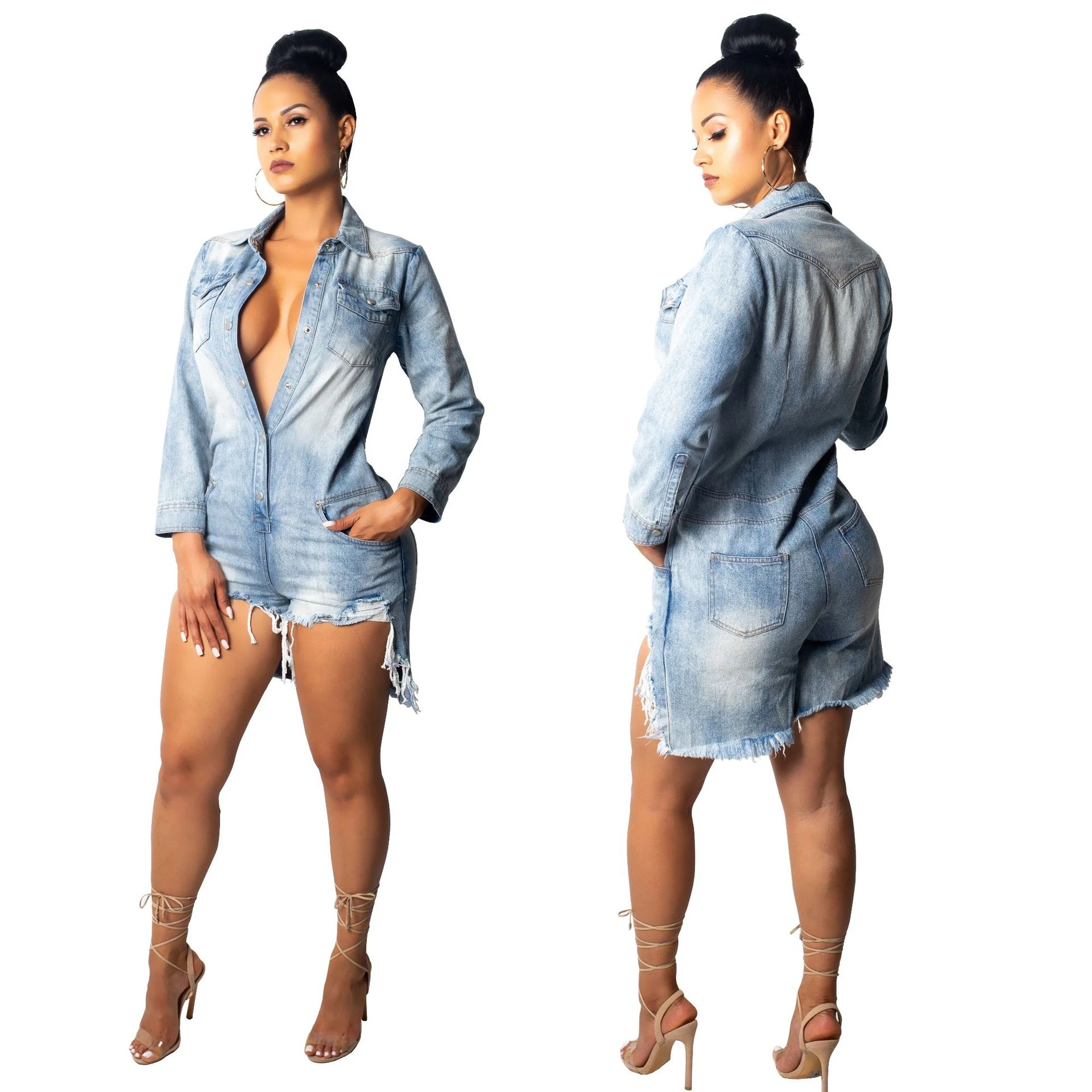 Title 2, Mode sexy denim jumpsuit