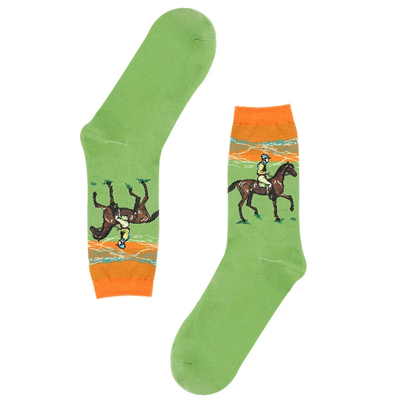 European and American Retro Abstract Art Van Gogh Oil Painting Socks. Comfortable and stylish socks for art lovers, a un — photo 7