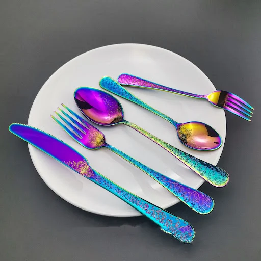 Title 6, Stainless Steel Western Tableware 5-Piece Set K...