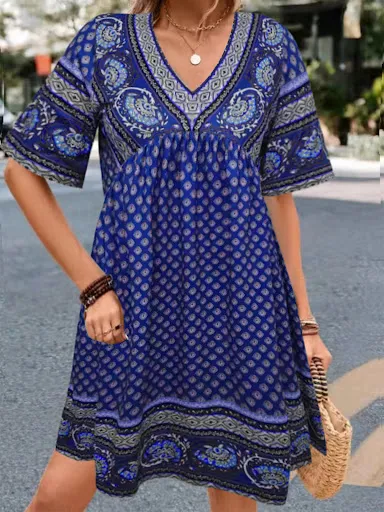 Title 9, Womens Short-sleeved Printed Ethnic Fashion Ca...