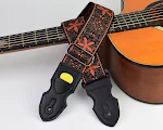 Correia de guitarra Folk, couro, elétrica, personalidade, madeira, alça de ombro e transversal. Conforto e estilo para tocar violão e guitarra. — foto 8