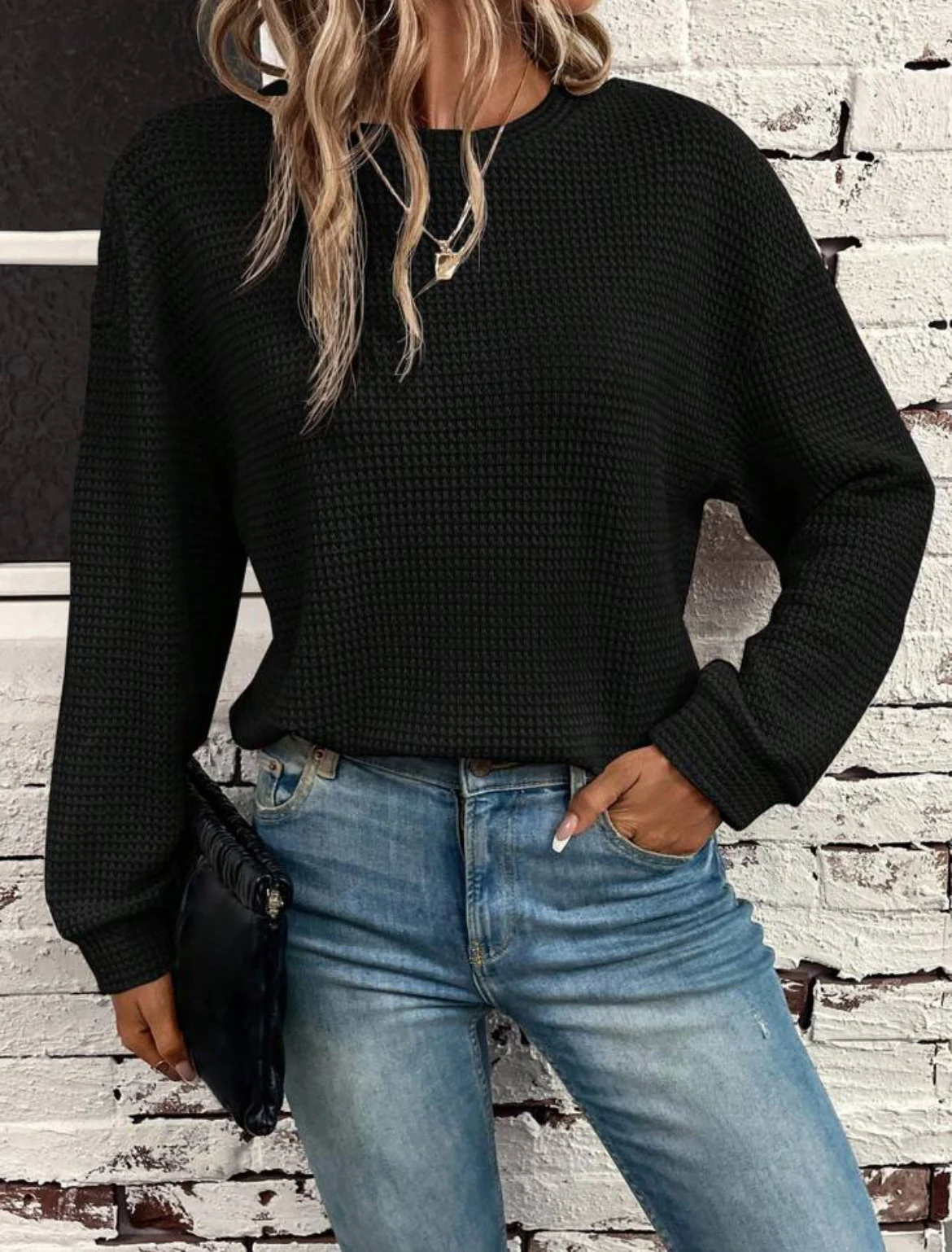 Title 9, Womens Wear Round Neck Knitted Loose Long Slee...
