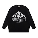 Snow Mountain Letter Jacquard Knit Men's Street Trend Loose Round Neck Sweater, comfortable and stylish, perfect for eve — photo 2
