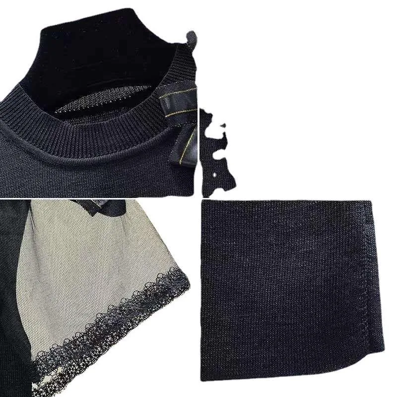 Women's Mesh Stitching Thin Short-sleeved Knitted T-shirt. Lightweight, breathable, and perfect for warm weather. Stay c — photo 9