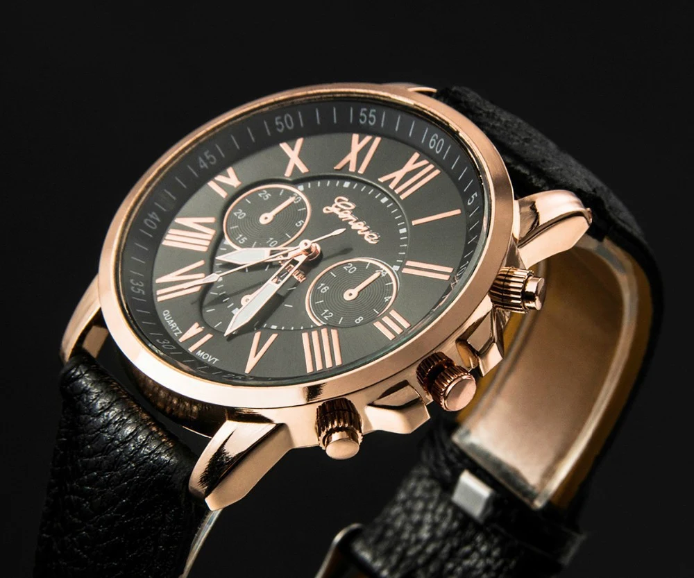 Relógio masculino de moda casual com mostrador digital romano. Cinto elegante e funcional para o homem moderno. — foto 27