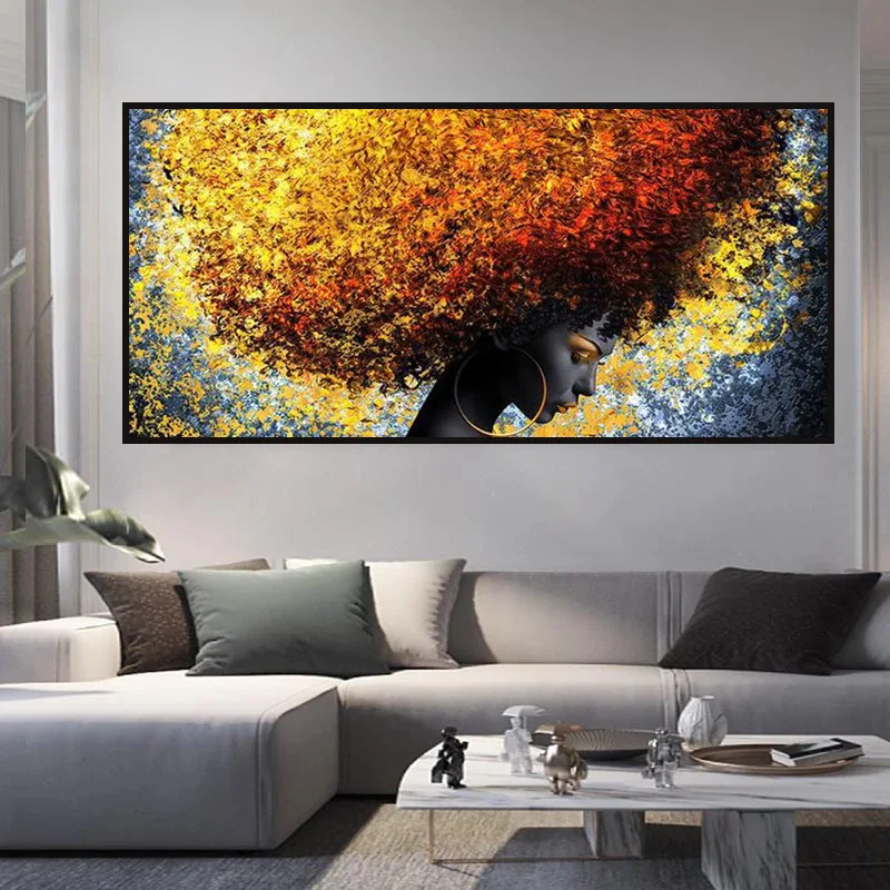 Title 3, African Queen Women Canvas Art Painting Poster,...