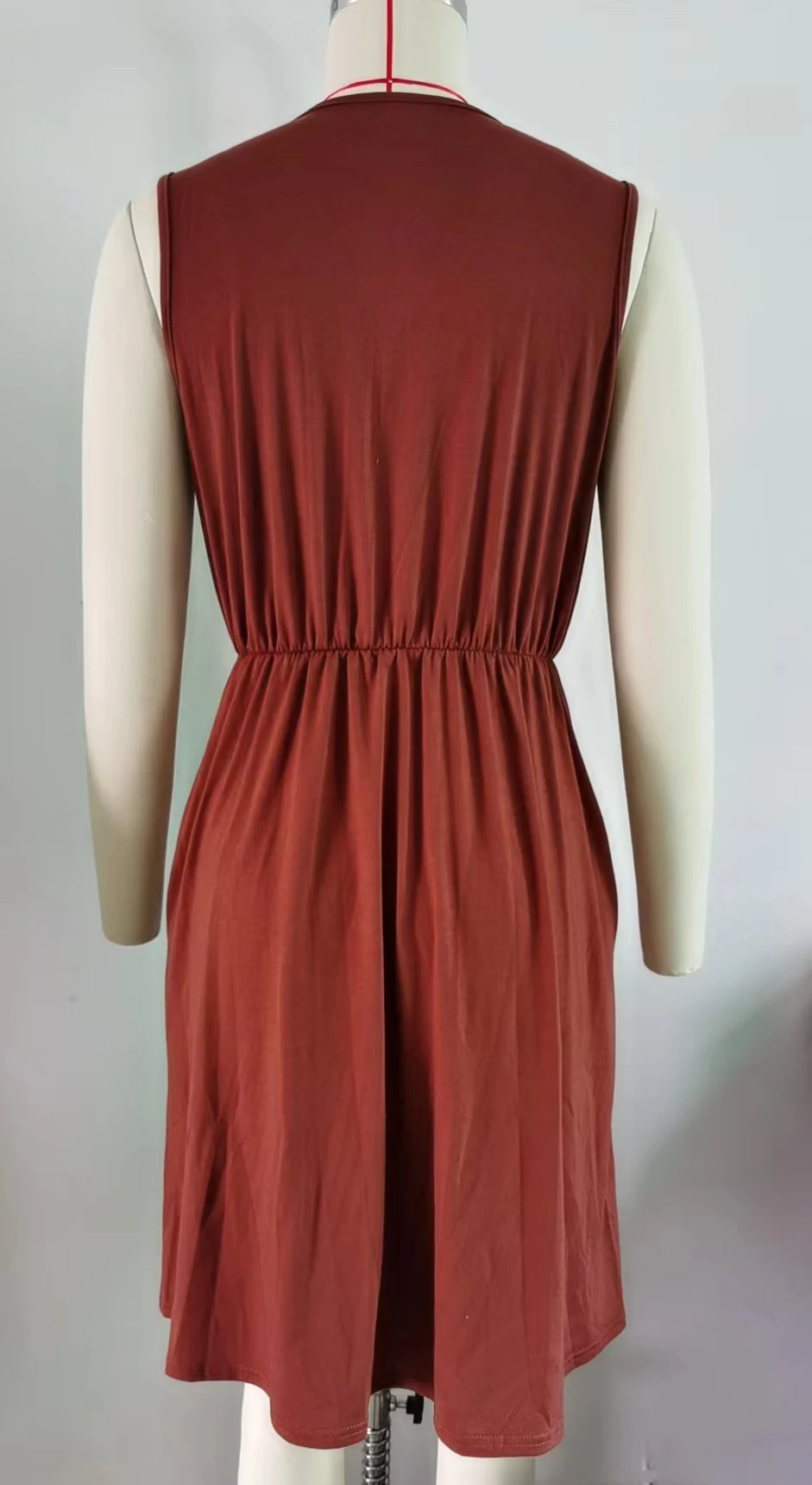 Title 8, Lace Panel Sleeveless Dress with Pocket V-neck ...