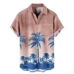 Camisa Casual Masculina Floral Estilo Havaiano Manga Curta 3D – Conforto, Frescor e Estilo Tropical para o Seu Verão — foto 37