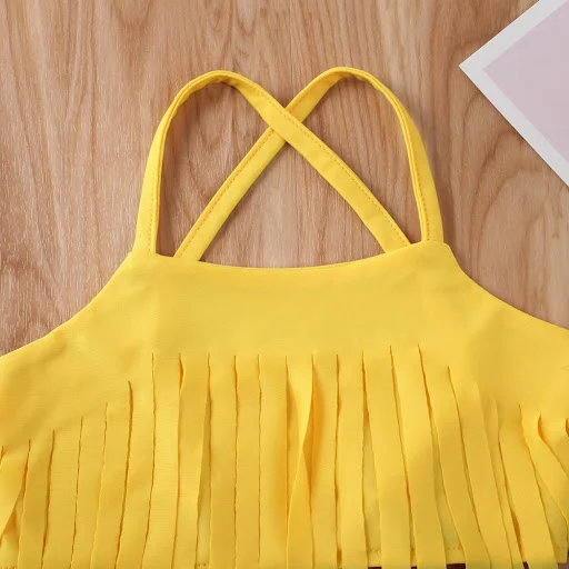 Title 7, Banana print tassel swimsuit, perfect for summe...