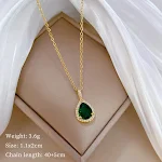 Conjunto de colar e brincos de aço titânio com micro-incrustações de becarrita em gota, beleza e glamour — foto 3