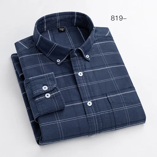Title 3, Camisa Oxford Masculina Algodão Manga Longa Cas...