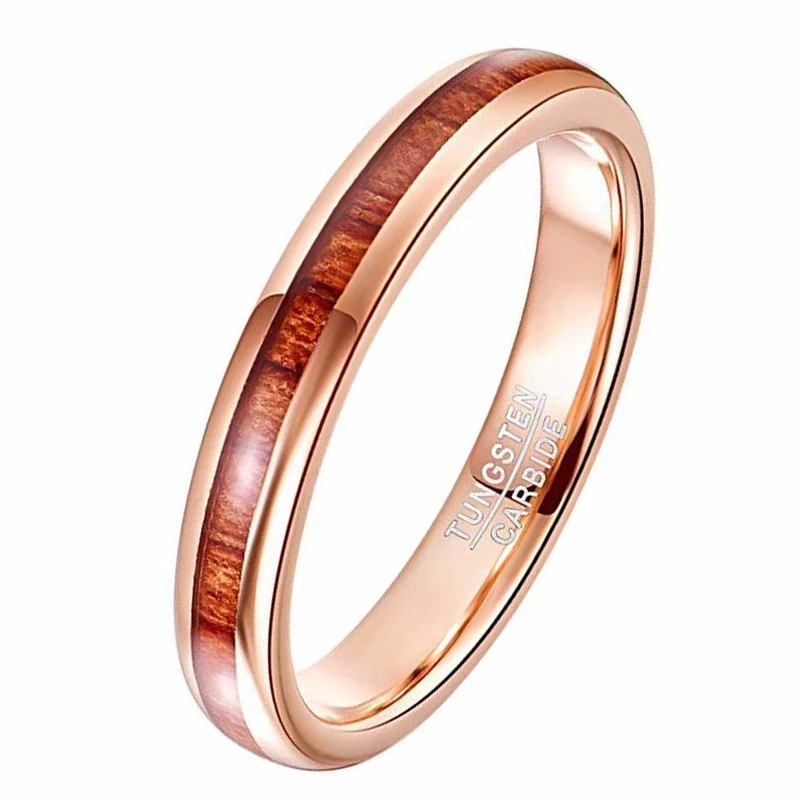 Anel feminino de tungstênio com MOQ 10, banhado a ouro rosa e vermelho. Durável e elegante, ideal para uso diário ou presente especial. — foto 5