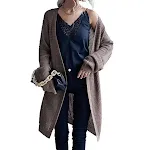 Abrigo cárdigan largo de punto liso para mujer, perfecto para capas y comodidad. Ideal para uso diario y fácil de combinar con cualquier atuendo. — foto 2