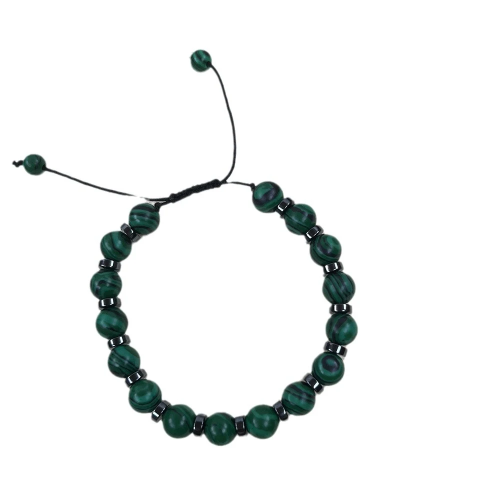 Pulseira de praia de pedra natural, feita à mão com corda. Design artesanal, perfeito para uso na praia. Conforto e estilo únicos para você. — foto 2